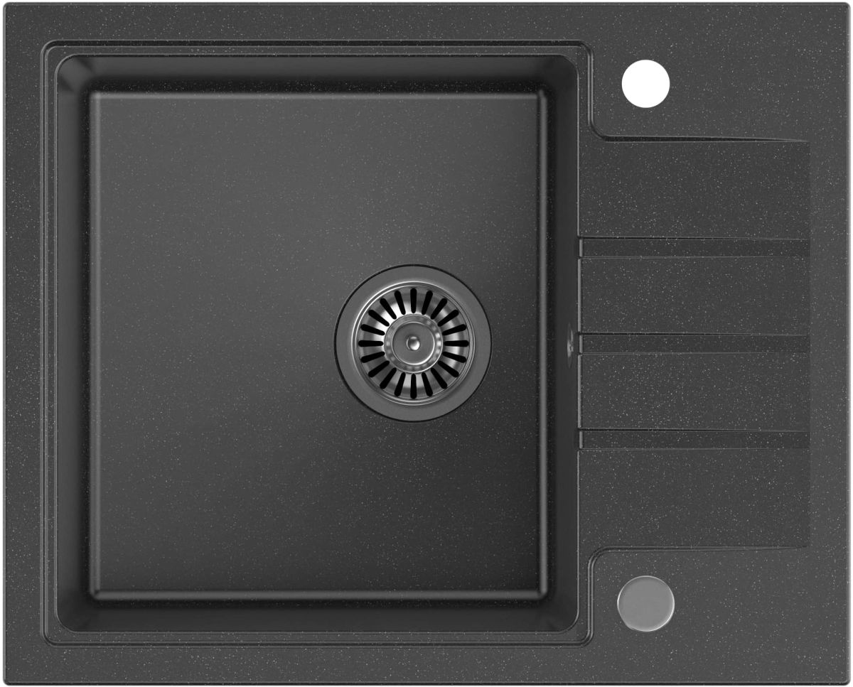 Quadron Peter 116 zlewozmywak 62x50 cm GraniteQ black dotted/stal HCQP6250CZK