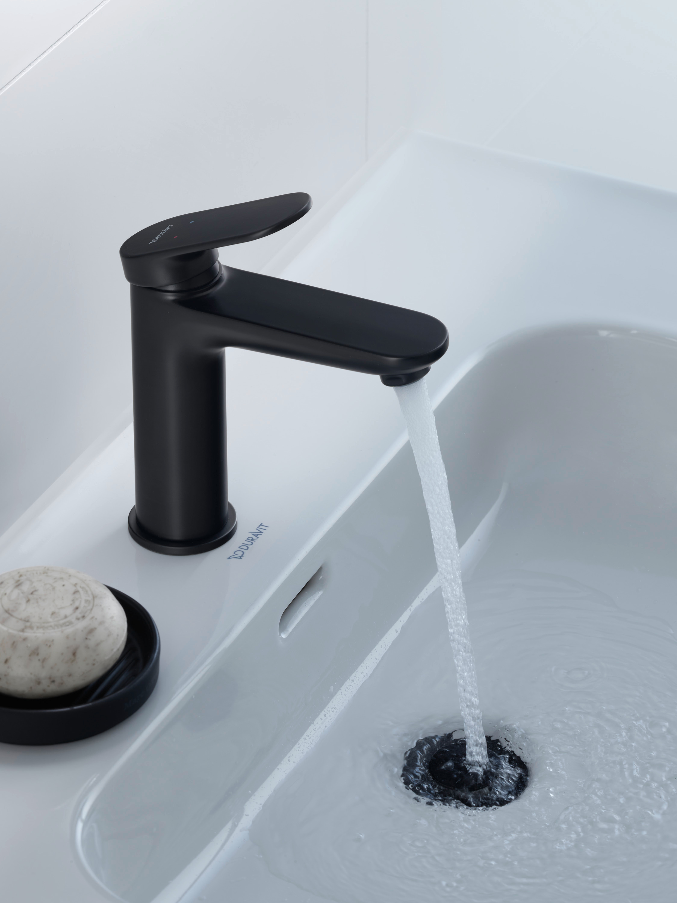 Duravit Wave bateria umywalkowa stojąca czarny mat WA1020001046