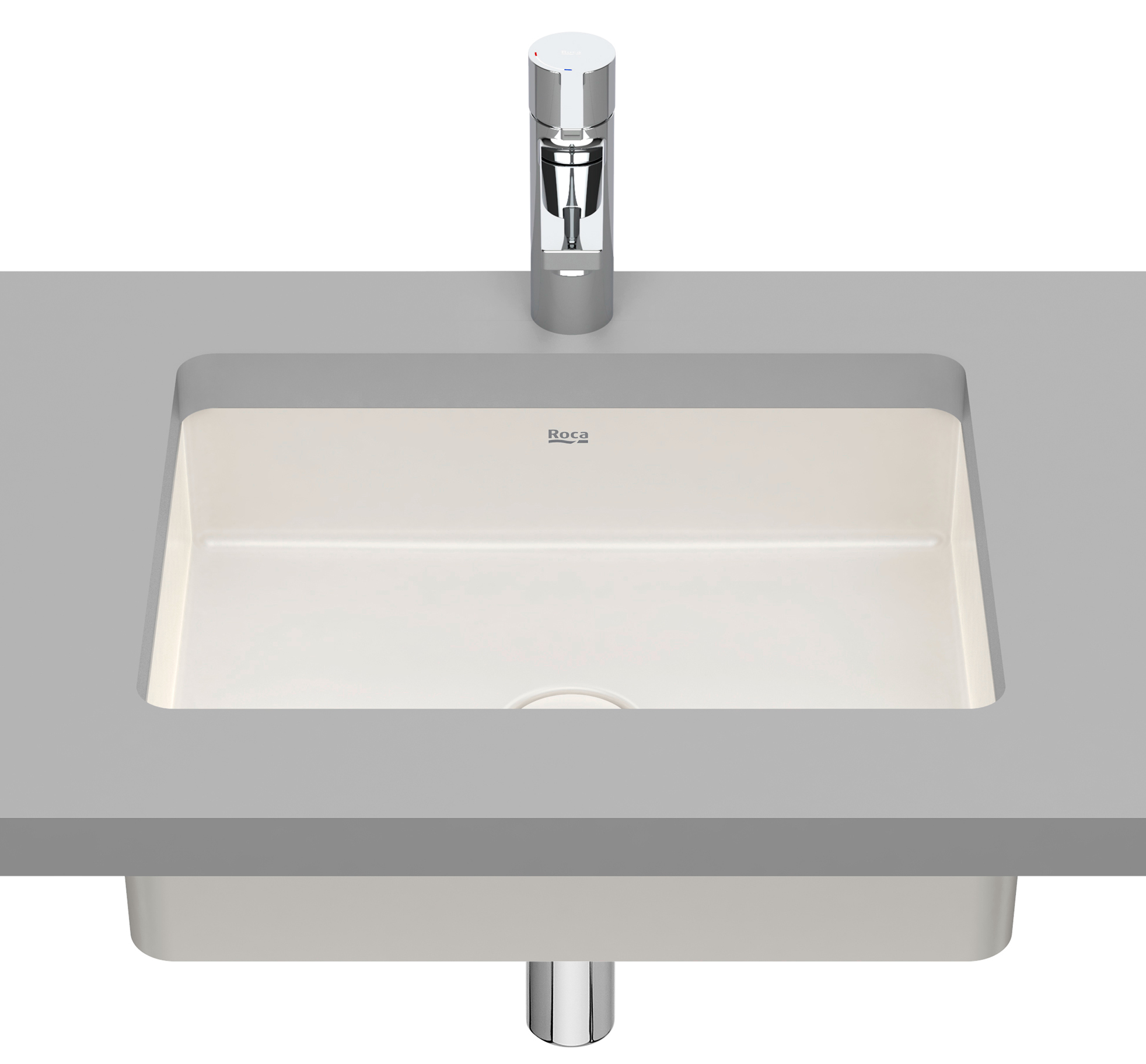 Roca Inspira umywalka 43x32,5 cm prostokątna podblatowa brąz/beż A327536650