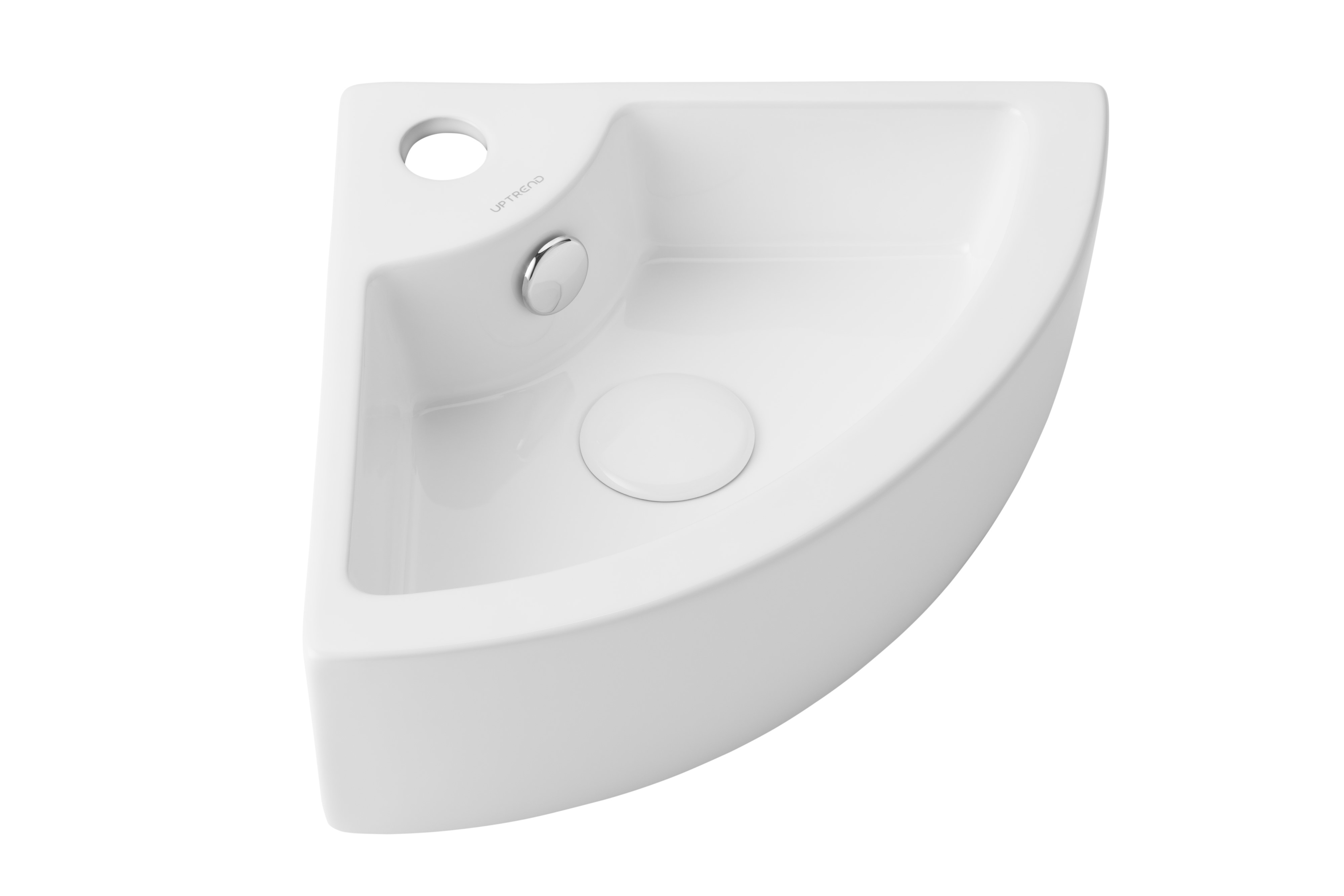 Uptrend Cherry umywalka 44,5x32 cm ścienna narożna biały połysk STR4299