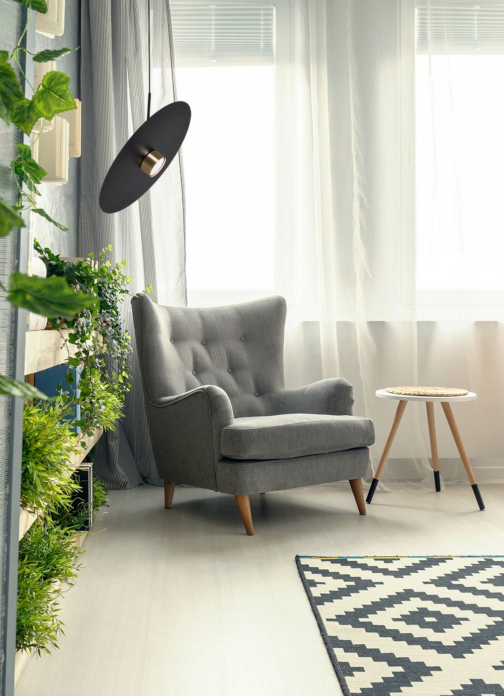 Kaja Burgas lampa wisząca 1x10 W czarna-złota K-5457