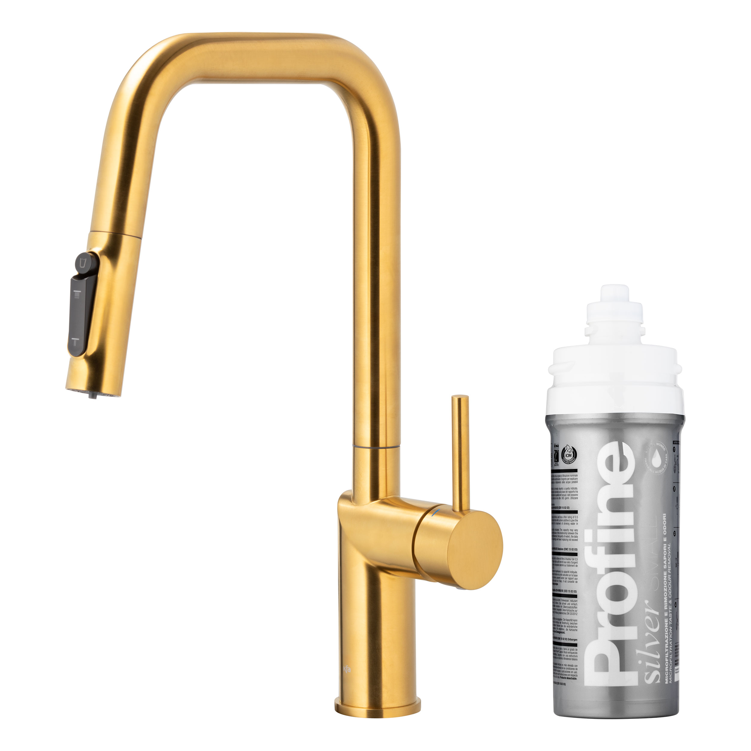 KFA Armatura Duero Pure Style bateria kuchenna stojąca z filtrem Silver złoty szczotkowany 6623-314-31