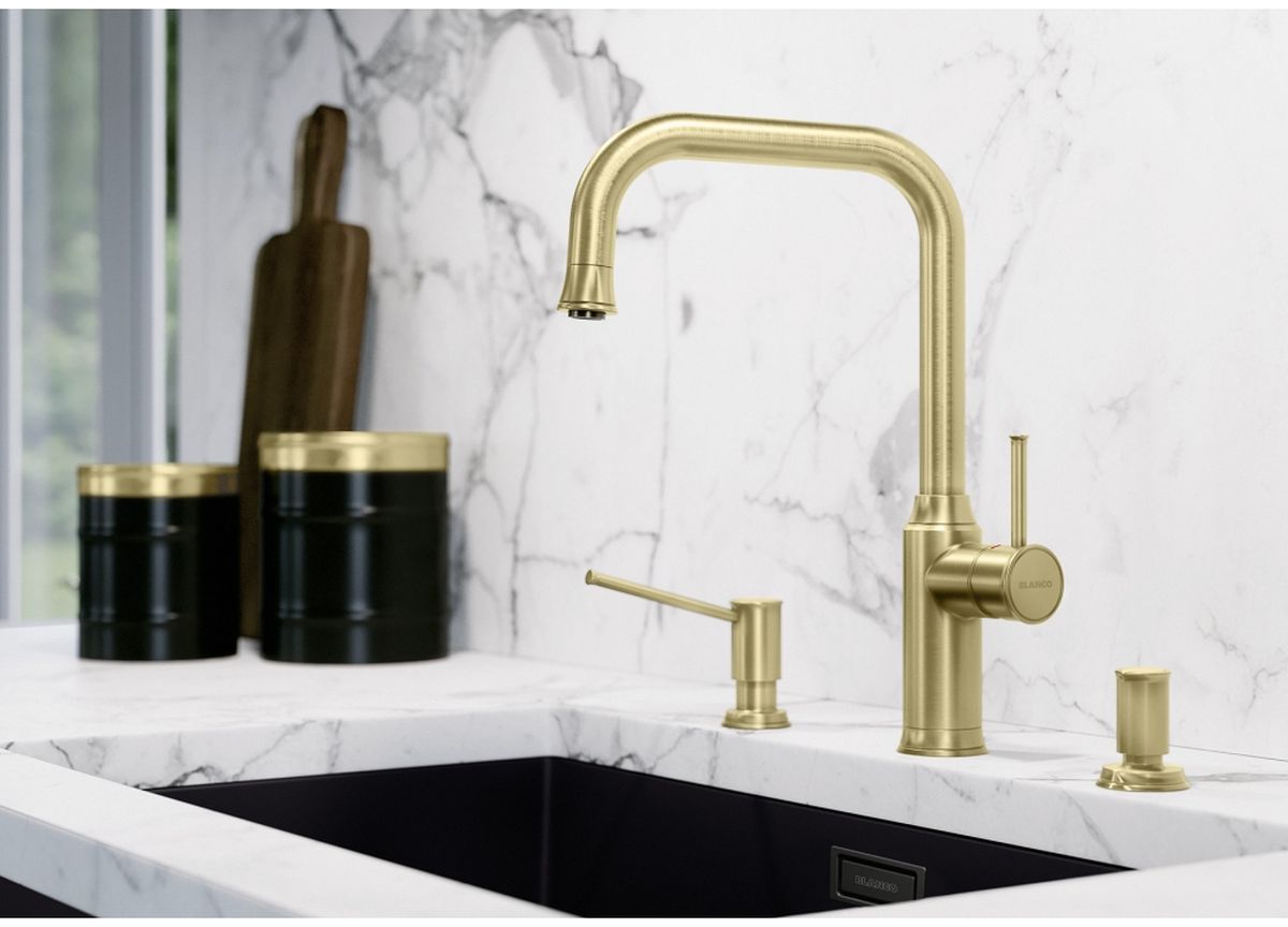 Blanco Livia dozownik do płynu 500 ml blatowy złoty satynowy 526698