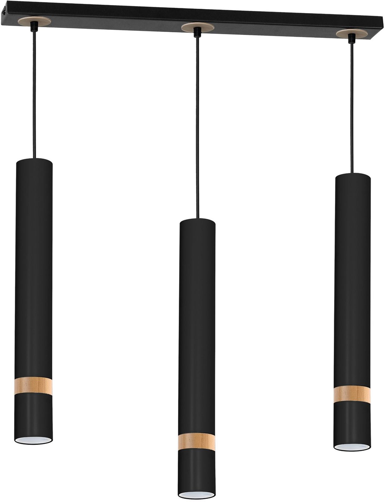 Milagro Joker lampa wisząca 3x8W czarno/drewniana MLP6306 - Wysyłka w 24h