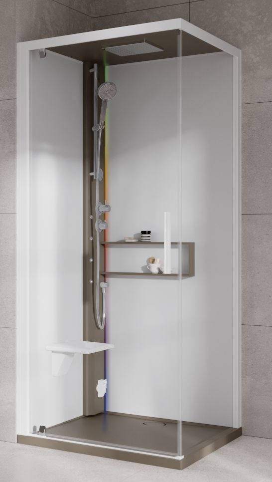 Novellini Glax 2 2.0 G+F kabina z hydromasażem 90 cm kwadratowa lewa parowa z brodzikiem corda G22GF90ST5-1TU