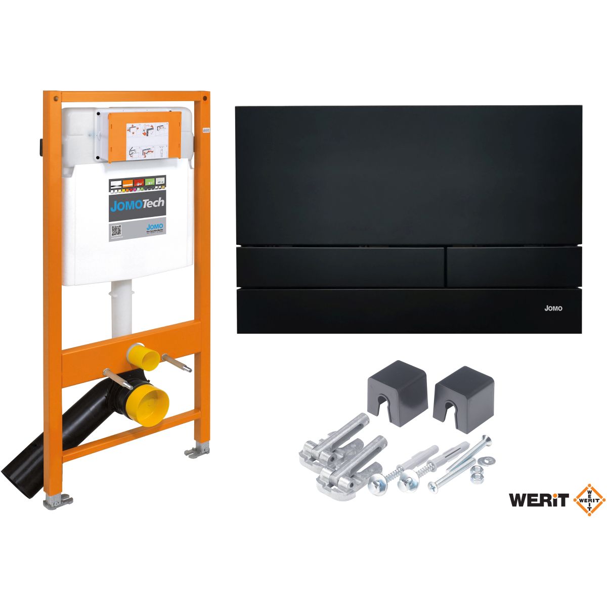 Werit JomoTech stelaż podtynkowy do WC z przyciskiem czarny mat 103-000000015 - Wysyłka w 24h