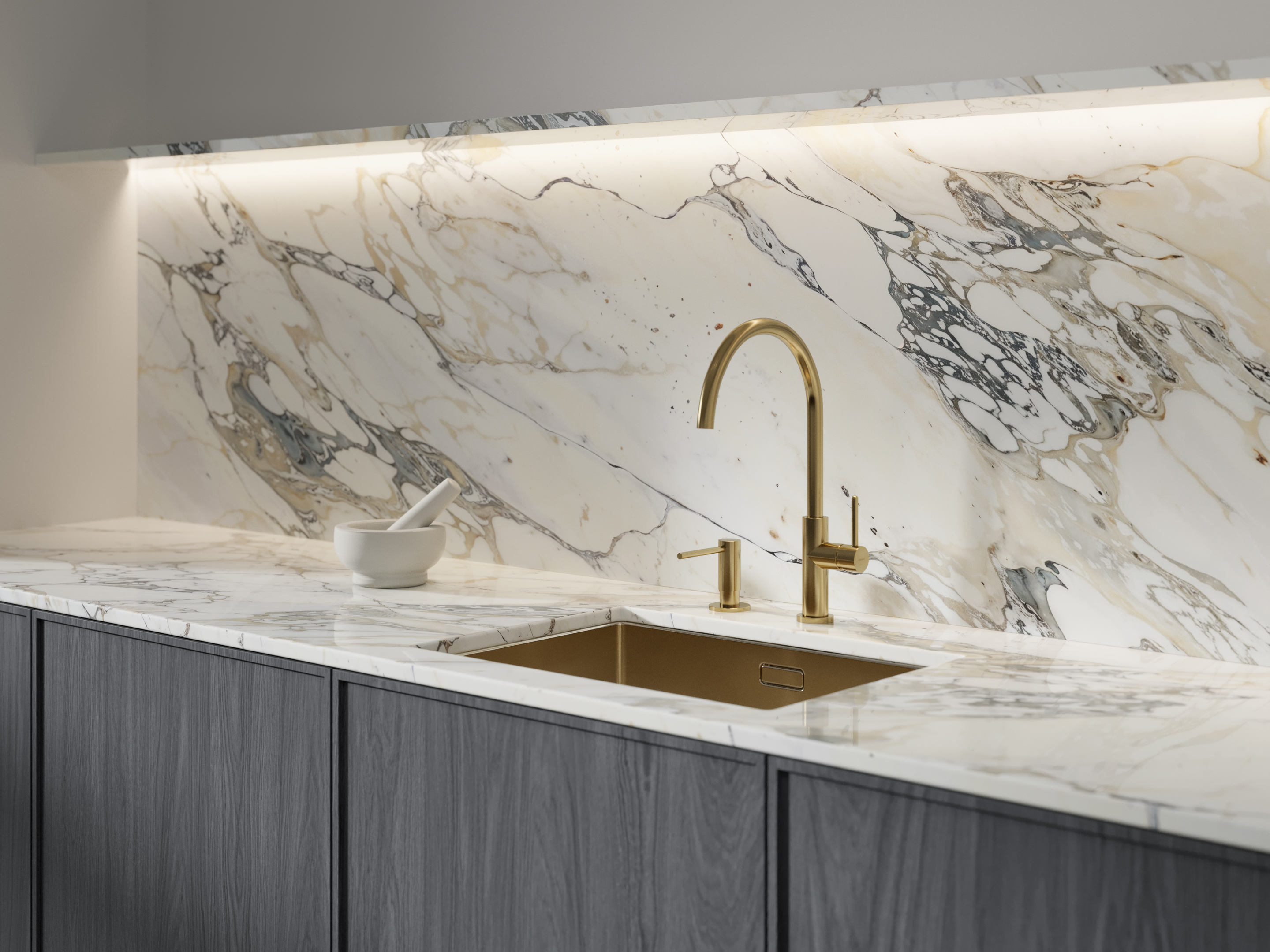 Omnires Y bateria kuchenna stojąca mosiądz szczotkowany Y1251BSB