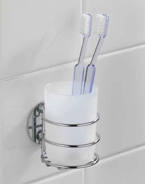 Wenko Turbo-Loc rund Stahl kubek na szczoteczki ścienny biały/srebrny 18779100 - Wysyłka w 24h