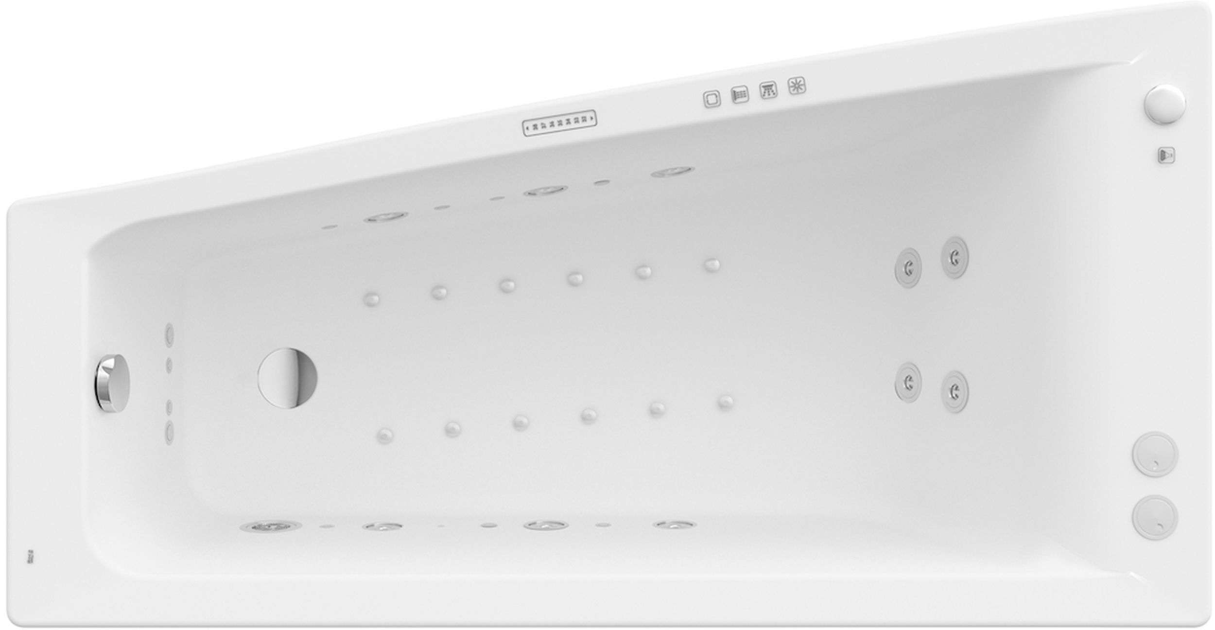 Roca Easy wanna z hydromasażem 150x80 cm lewa Smart WaterAir Plus Opcja biała A24T286000