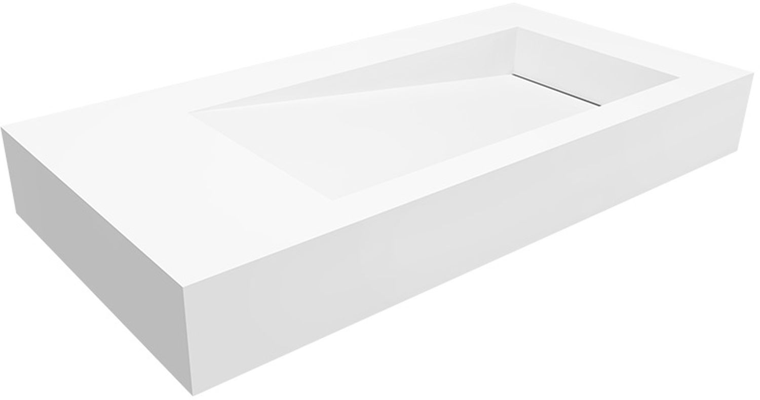 Cristalstone Linea Ideal umywalka 90x45 cm ścienna prostokątna biały U900-MBPOLB/BO