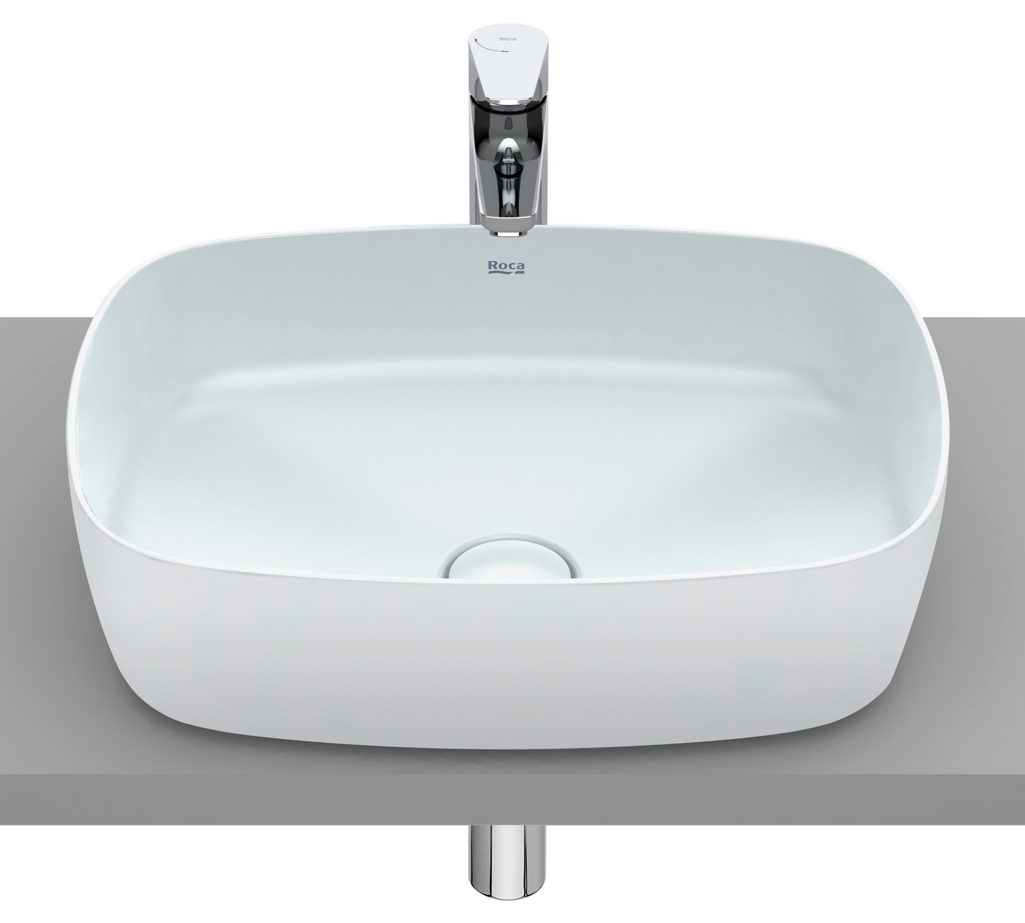 Roca Inspira umywalka 50x37 cm prostokątna nablatowa A327500630