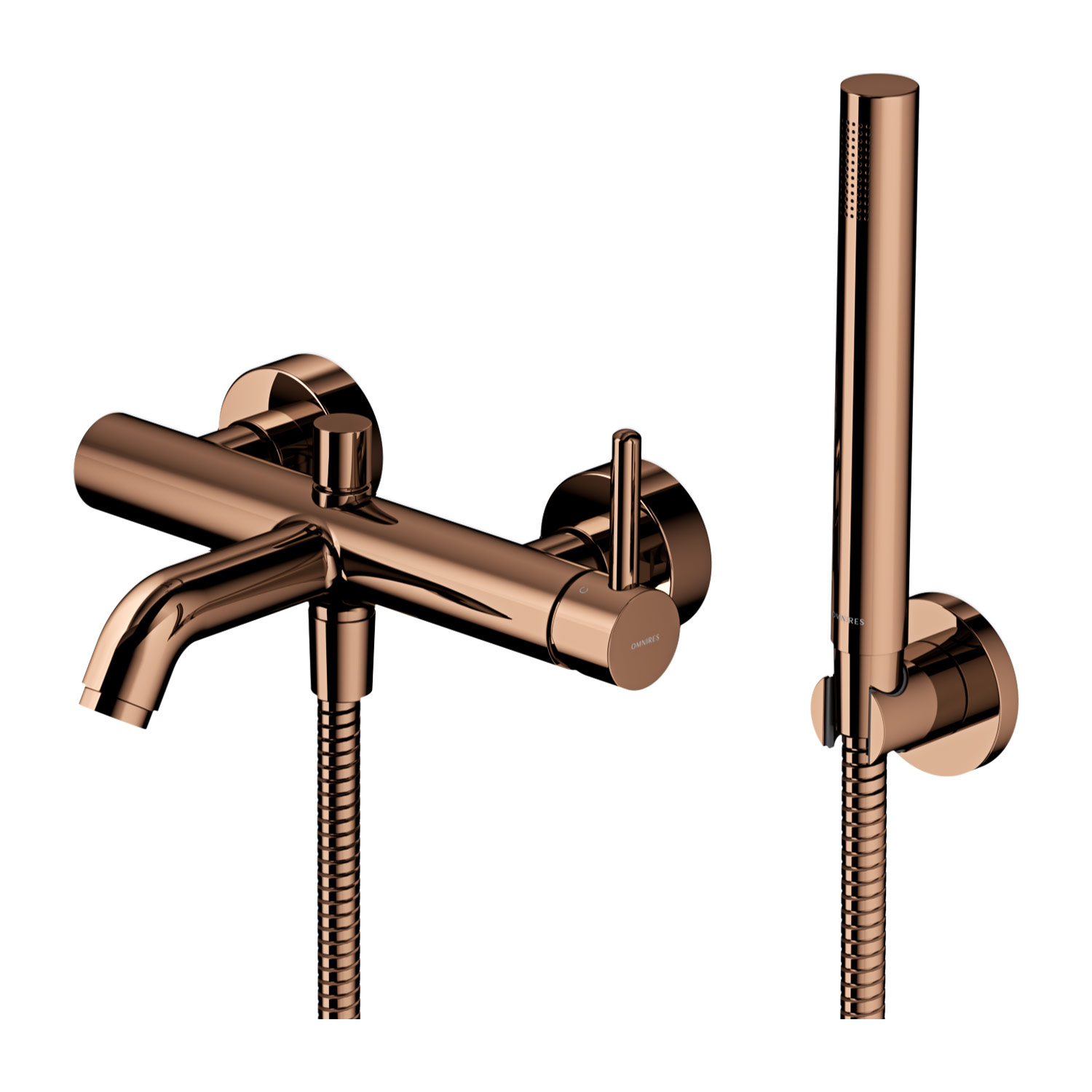 Omnires Y bateria wannowo-prysznicowa ścienna miedź Y1231CP - Wysyłka w 24h