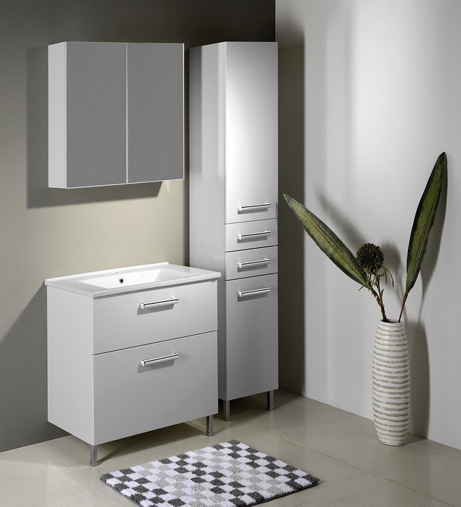 Aqualine Vega szafka 82 cm podumywalkowa wisząca biała VG083