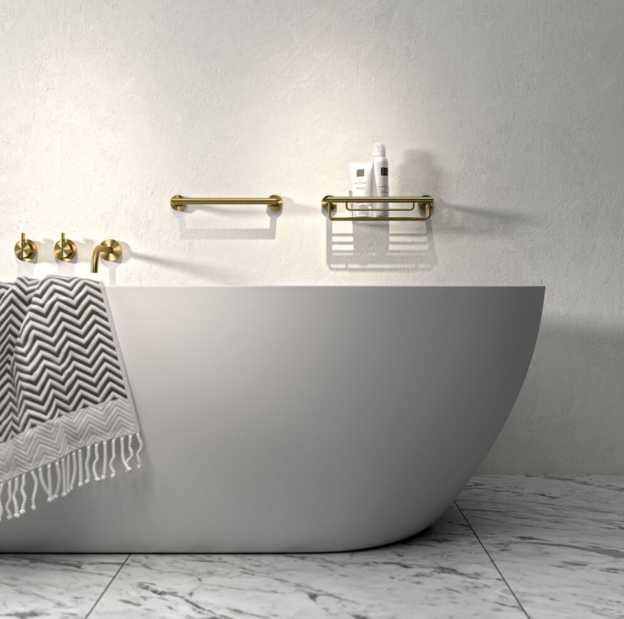 Geesa Nemox Brushed Gold wieszak na ręcznik 35 cm złoty szczotkowany 916506-07