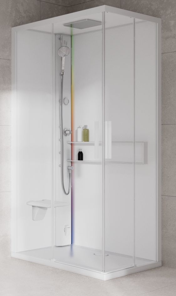 Novellini Glax 2 2.0 A kabina z hydromasażem 100x70 cm lewa parowa z brodzikiem total biała G22A197SM5-1UU