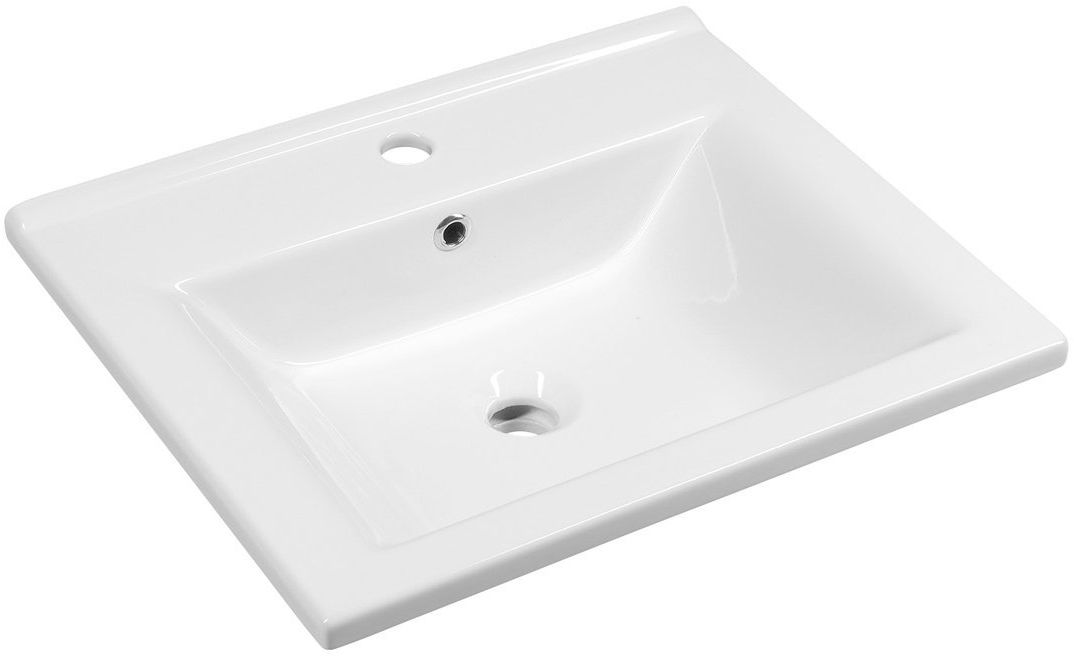 Aqualine Zuno umywalka 55x45 cm prostokątna ścienna-meblowa biała 9055