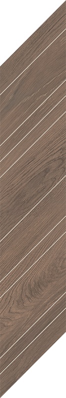 Paradyż Wildland dekor ścienno-podłogowy 14,8x88,8 cm STR chevron prawy ciemny brązowy