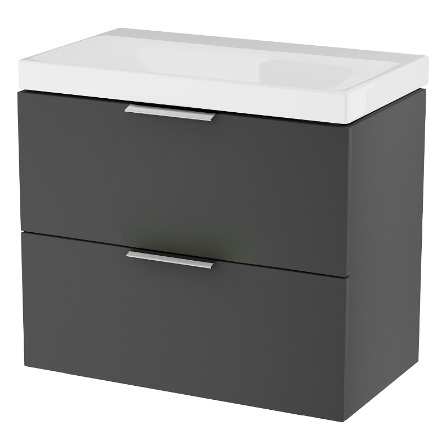 Excellent Blanko szafka 65 cm podumywalkowa wisząca z umywalką Blanco i uchwytami czarny mat/ biały/chrom MLEX.6327.K.640.BLCR