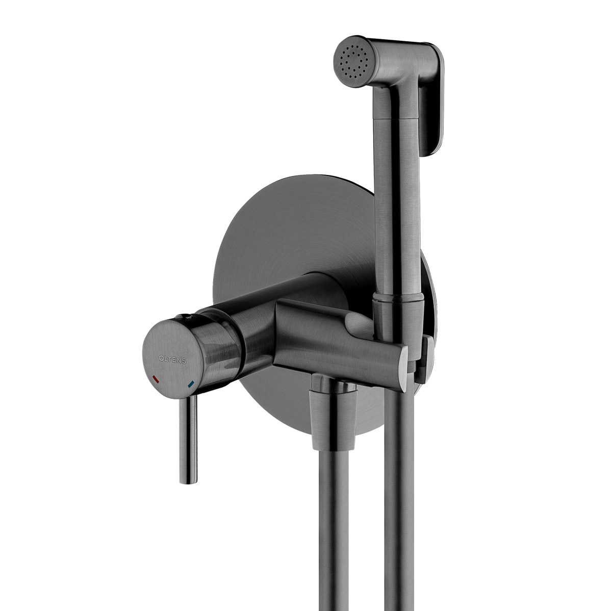 Oltens Molle bateria bidetowa z zestawem prysznicowym podtynkowa grafit 31100400 - Wysyłka w 24h