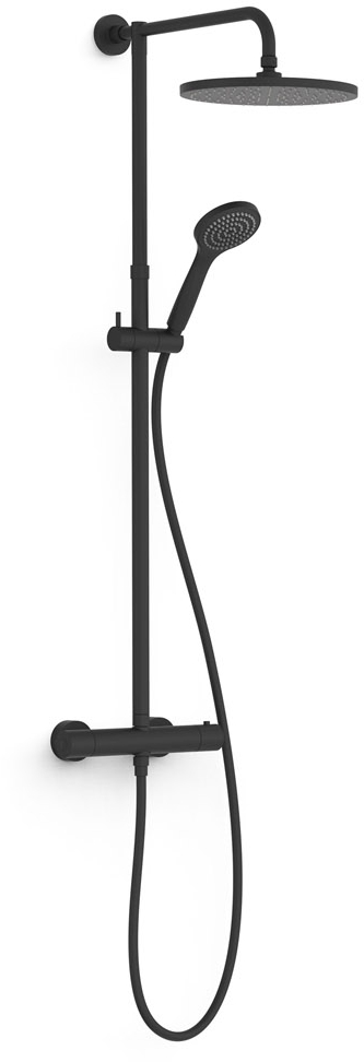 Tres Base Plus zestaw prysznicowy podtynkowy termostatyczny z deszczownicą czarny 21639302NM - Wysyłka w 24h