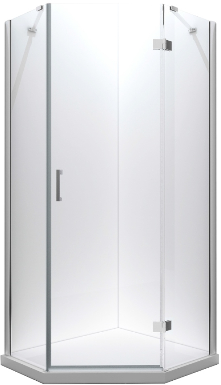 Besco Viva 195 kabina prysznicowa 90 cm pięciokątna prawa chrom/szkło przezroczyste V5P-90-195-C