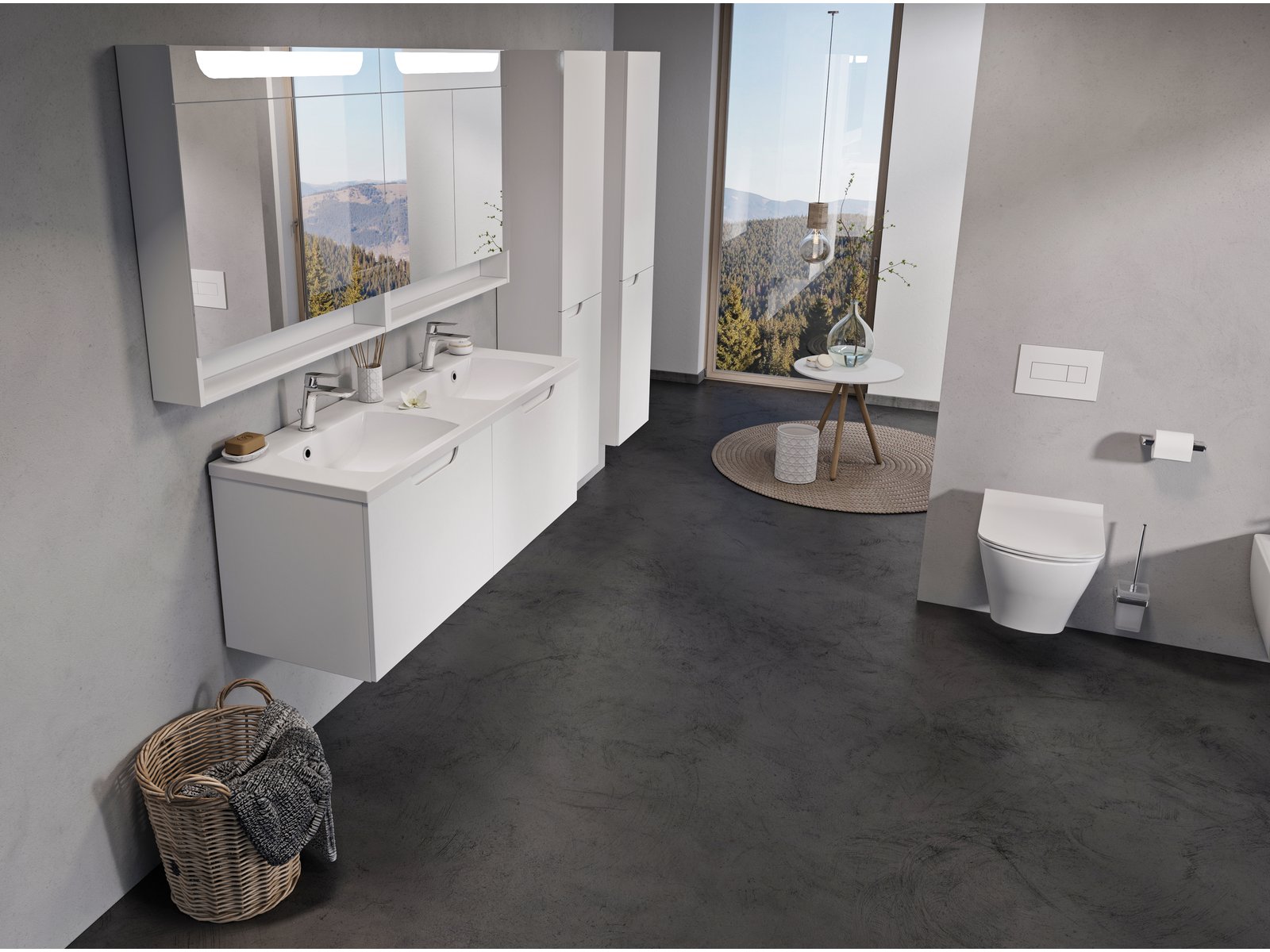 Ravak Classic II umywalka 130x45 cm prostokątna meblowa-z blatem-podwójna biała XJX01113000