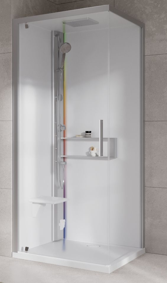 Novellini Glax 2 2.0 G+F kabina z hydromasażem 90 cm kwadratowa lewa parowa z brodzikiem corda G22GF90SM5-1HU