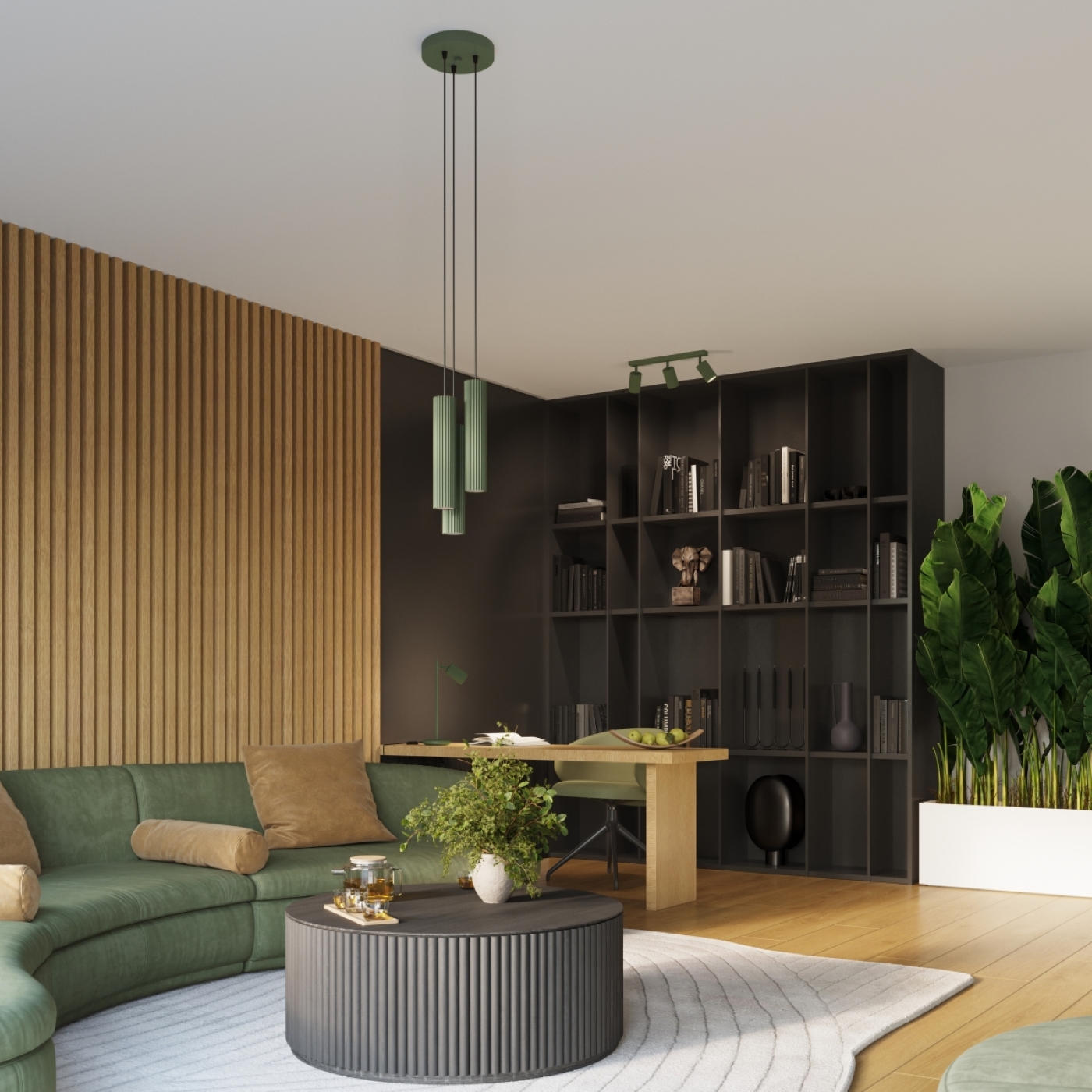 Sollux Lighting Karbon lampa wisząca 3x10 W zielona SL.1614 - Wysyłka w 24h