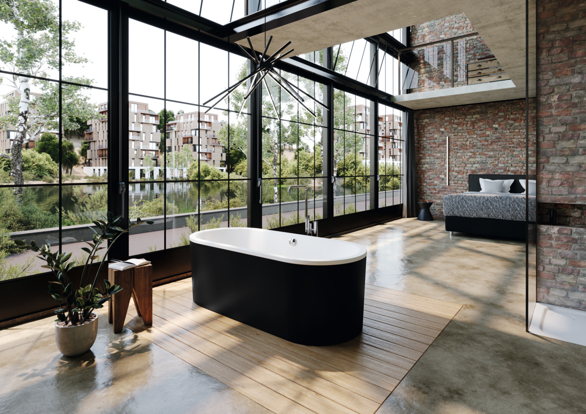 Kaldewei Classic Duo Oval wanna wolnostojąca 170x75 cm owalna model 113-7 z obudową czarny połysk 291449130001