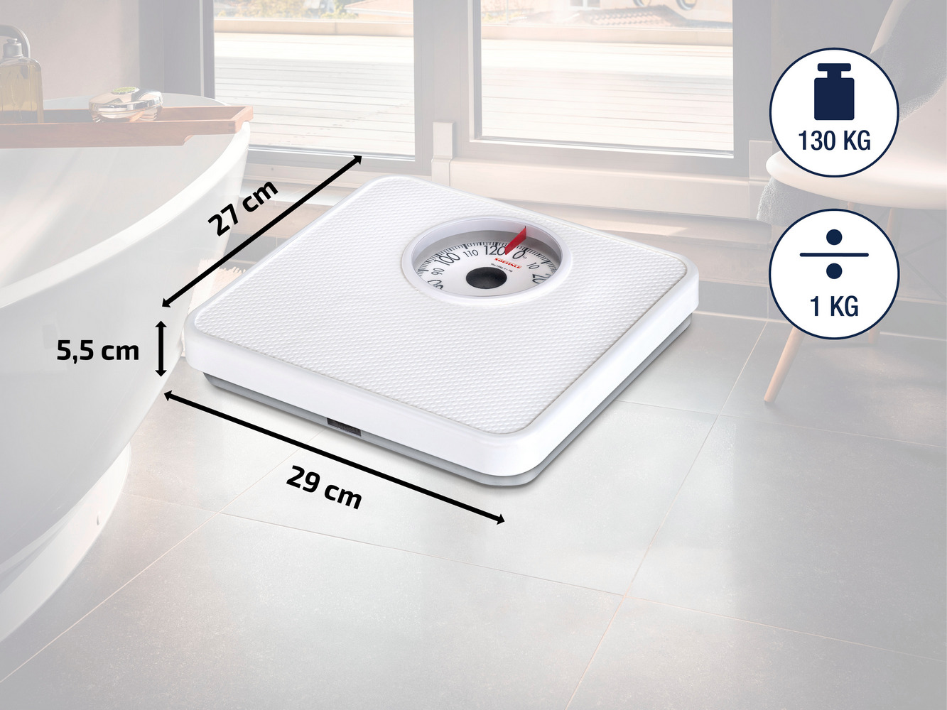 Soehnle Tempo White analogowa waga łazienkowa 61098
