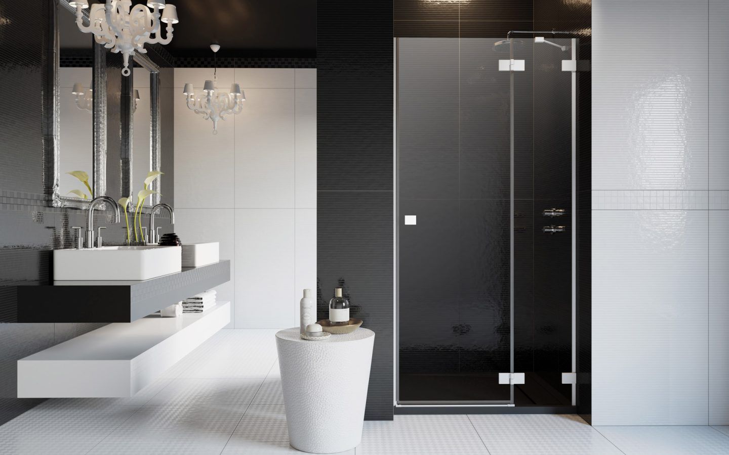 Radaway Essenza Pro DWJ drzwi prysznicowe 100 cm uchylne biały mat/szkło przezroczyste 10099100-04-01R