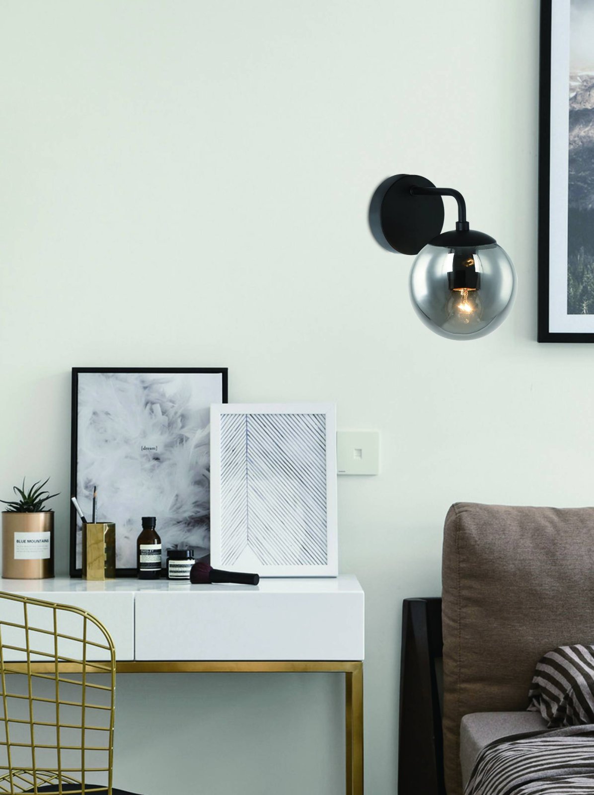 Open Design (Orlicki Design) Bao Parette Nero Fume kinkiet 1x8W czarny/szkło dymione OR81411 - Wysyłka w 24h