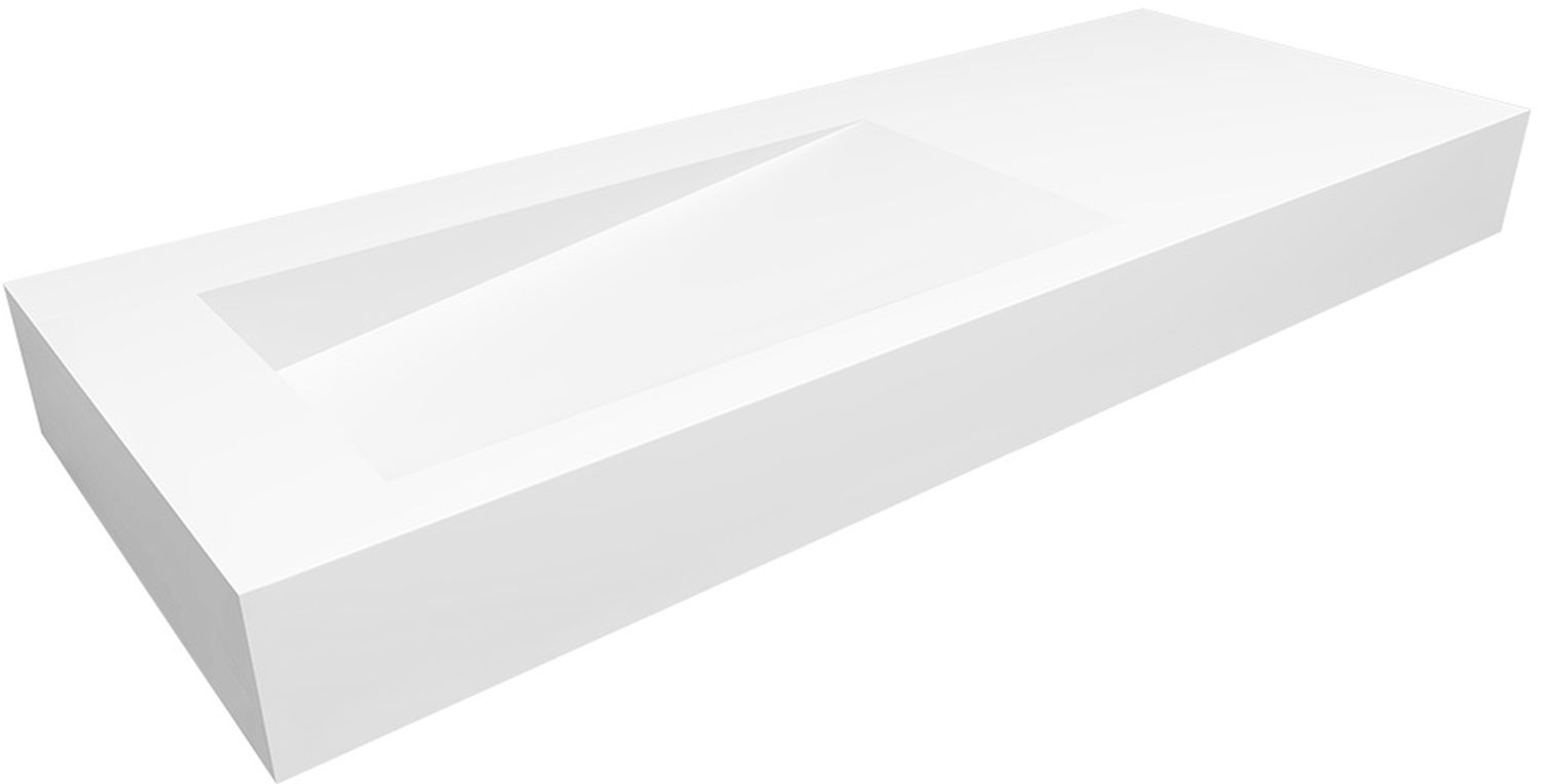 Cristalstone Linea Ideal umywalka 120x45 cm ścienna prostokątna biały U1200-MBLOLB/BO