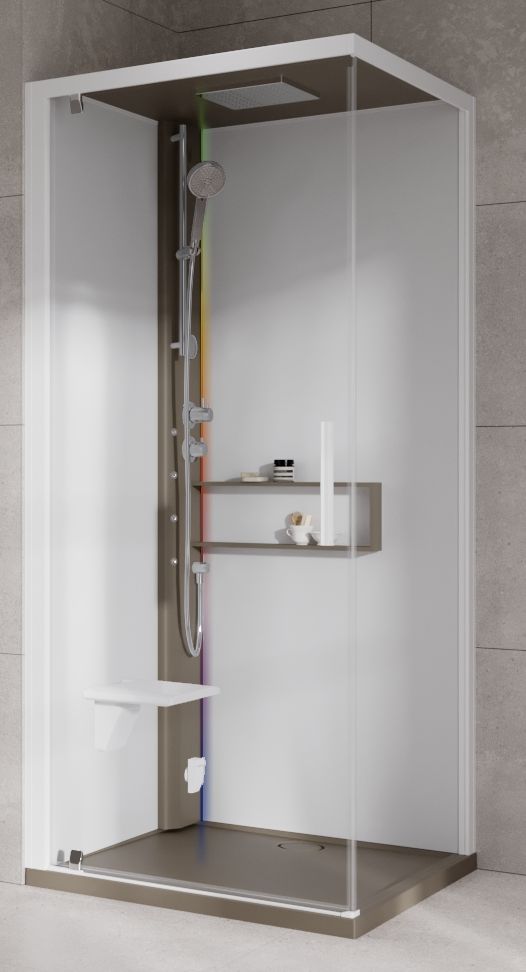 Novellini Glax 2 2.0 G+F kabina z hydromasażem 80 cm kwadratowa lewa parowa z brodzikiem corda G22GF89SM5-1TU