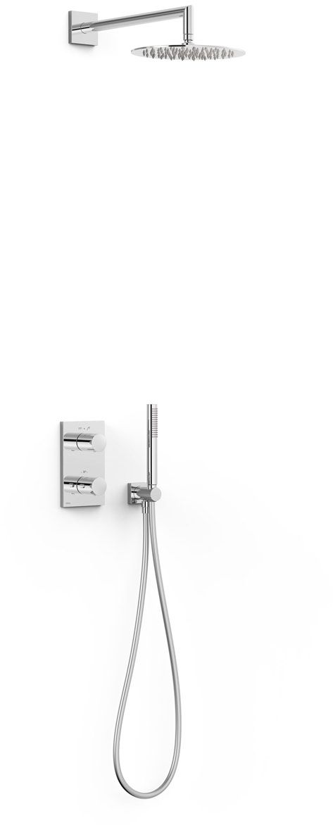 Tres Therm-Box zestaw prysznicowy podtynkowy termostatyczny z deszczownicą chrom 06225004