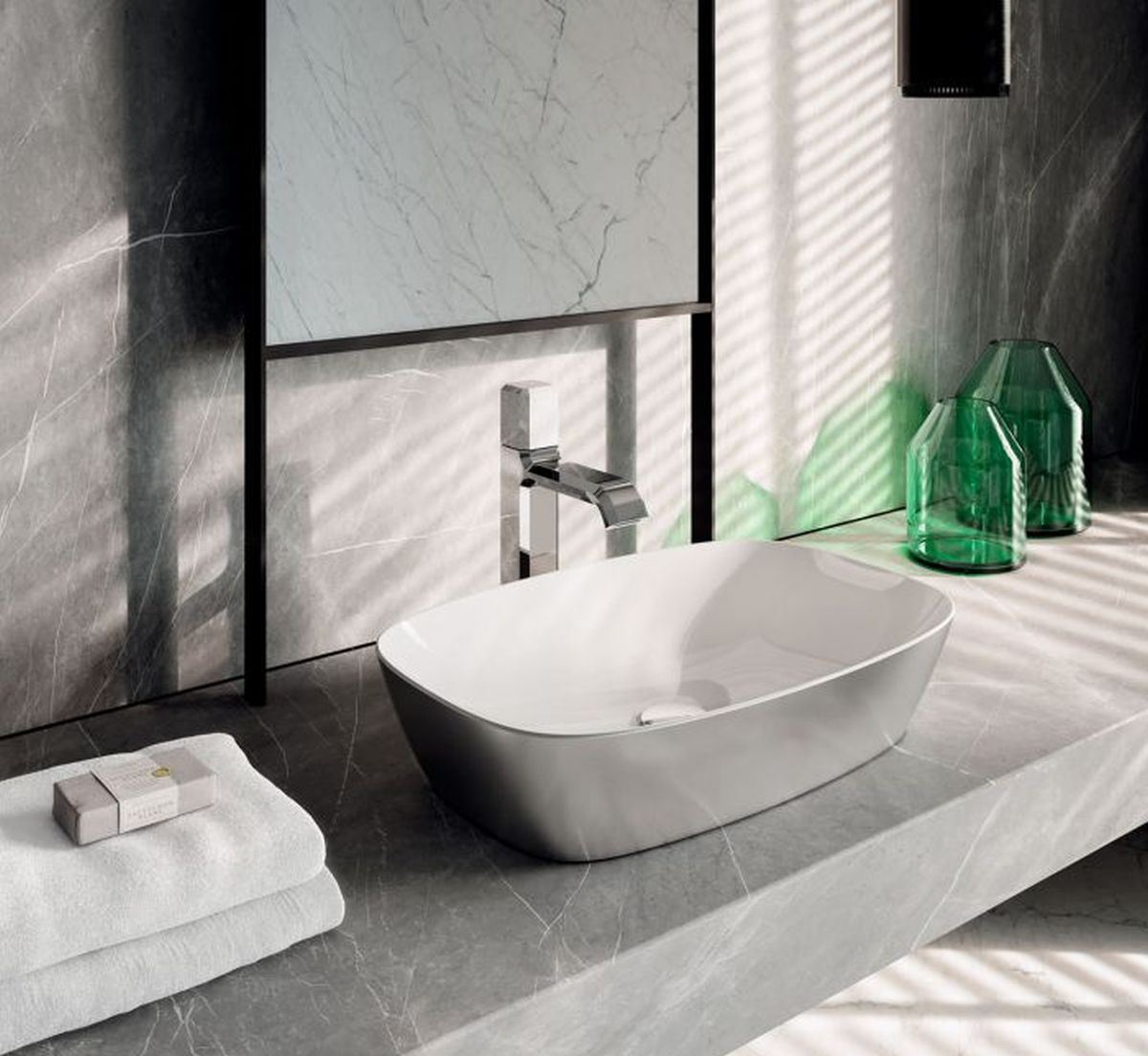 Catalano Green umywalka 60x40 cm owalna nablatowa biała-srebrna 0622600041