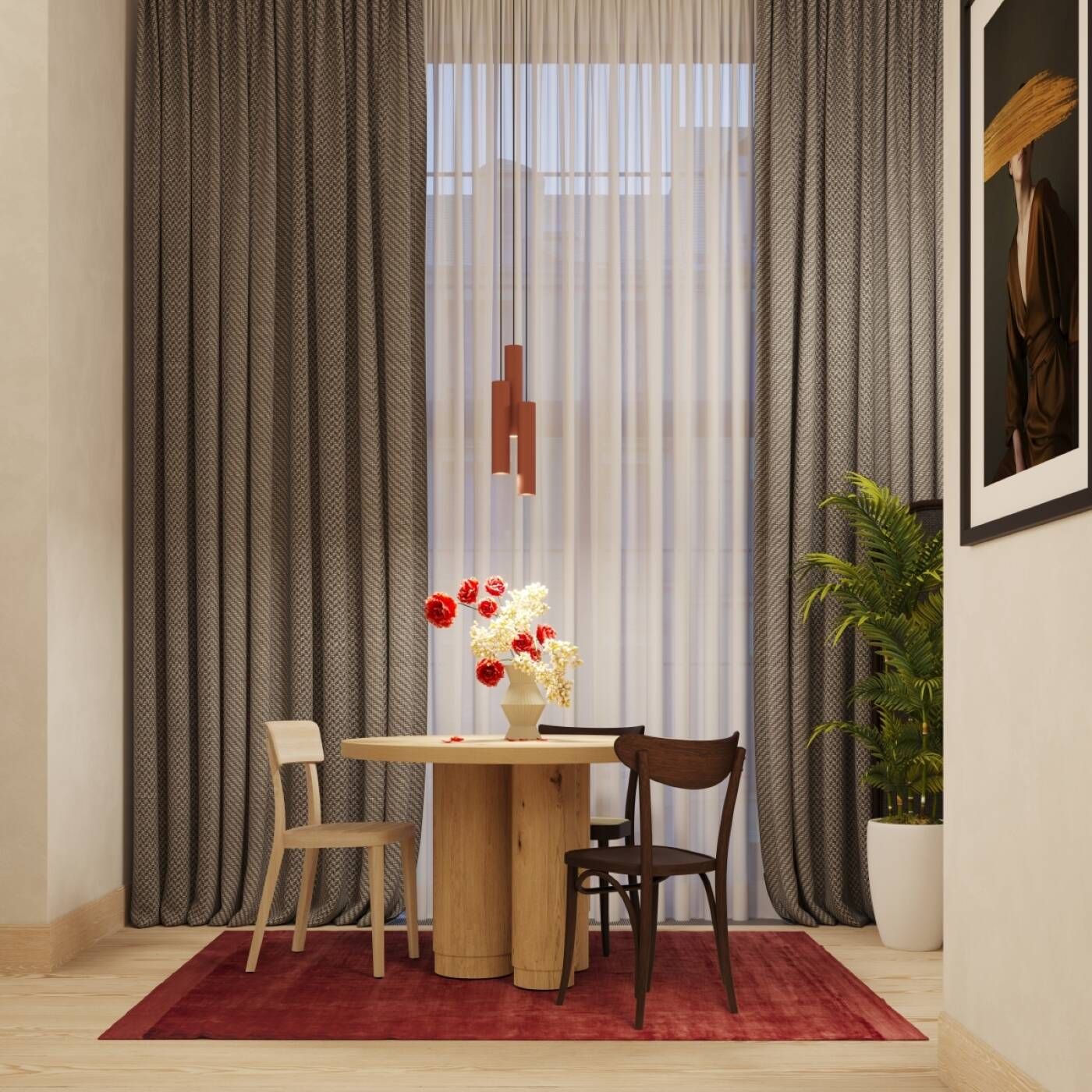 Sollux Lighting Lagos lampa wisząca 3x10 W czerwona SL.1492