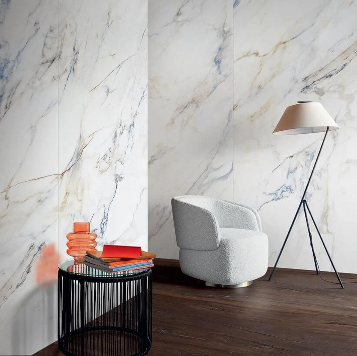 Tubądzin Pietra płytka ścienna 79,8x79,8 cm niebieska