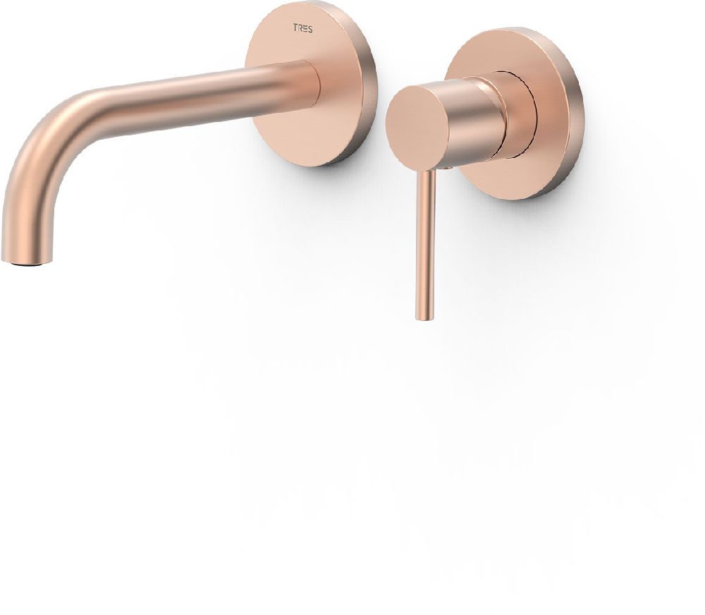 Tres Study Exclusive bateria umywalkowa podtynkowa matowe różowe złoto 26230021OPM