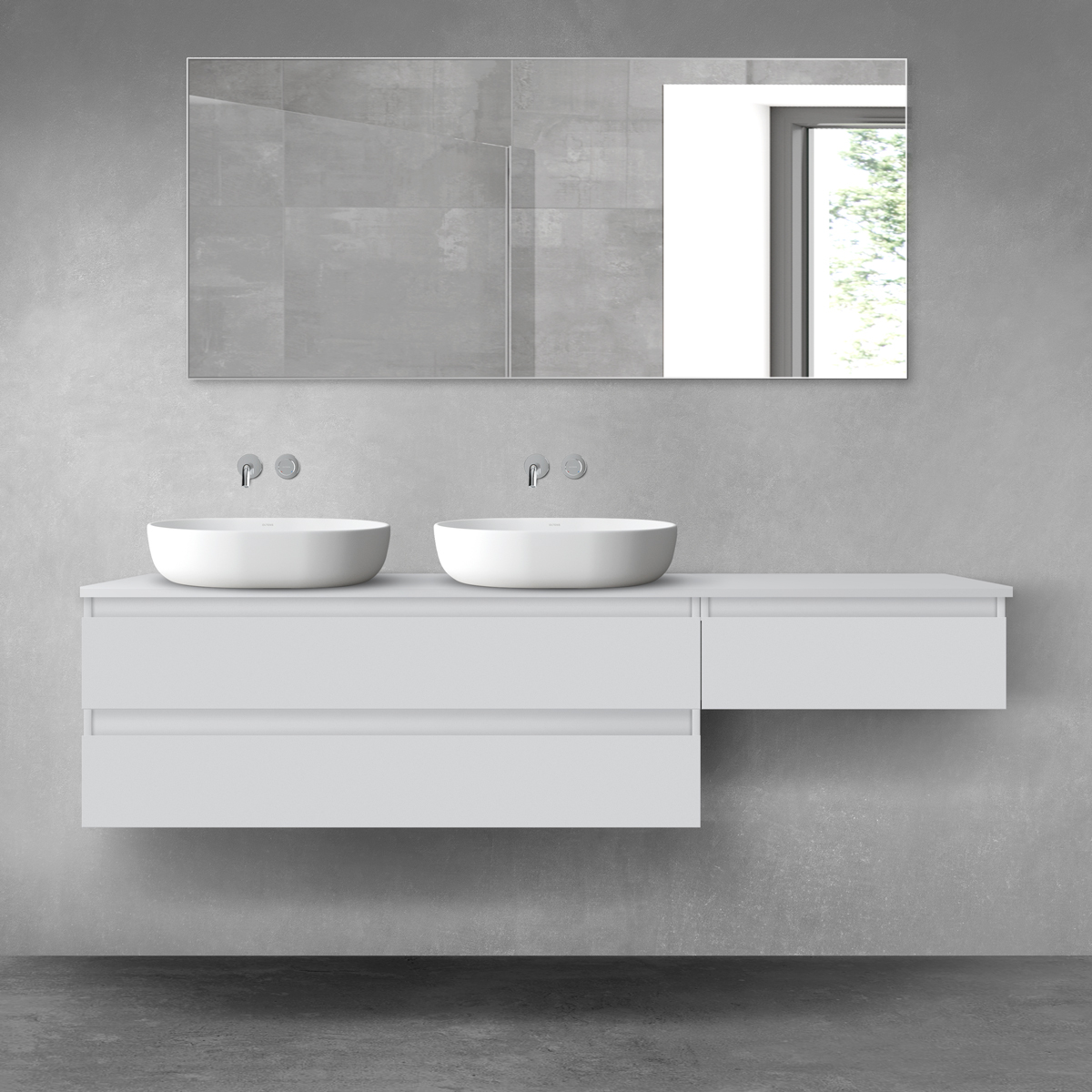 Oltens Vernal zestaw mebli łazienkowych 180 cm z blatem szary mat 68591700 - Wysyłka w 24h