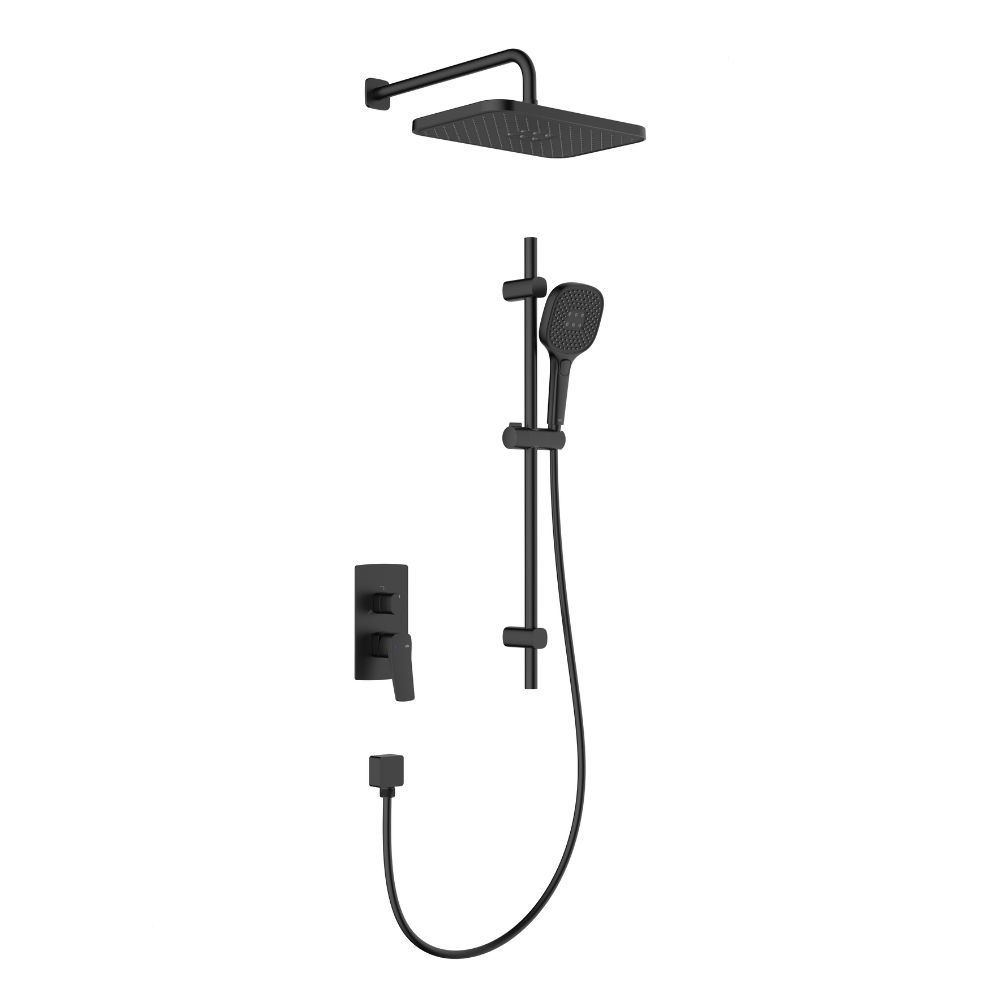 KFA Armatura Malaga zestaw prysznicowy podtynkowy z deszczownicą czarny 4529-301-81