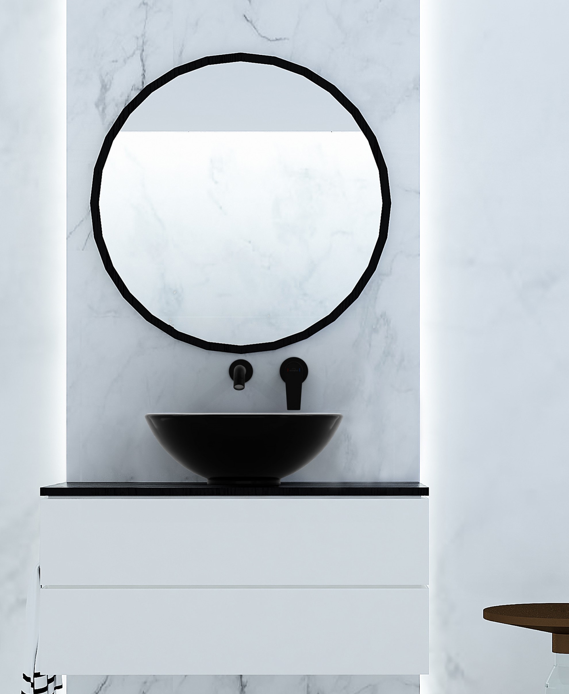 Invena Dokos bateria umywalkowa podtynkowa czarna BP-19-U04