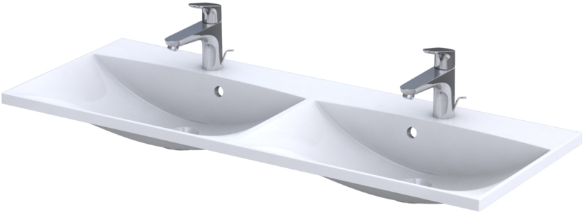 Oristo Amelia umywalka 120,2x46 cm meblowa podwójna prostokątna biała UME-AM-120-92-D