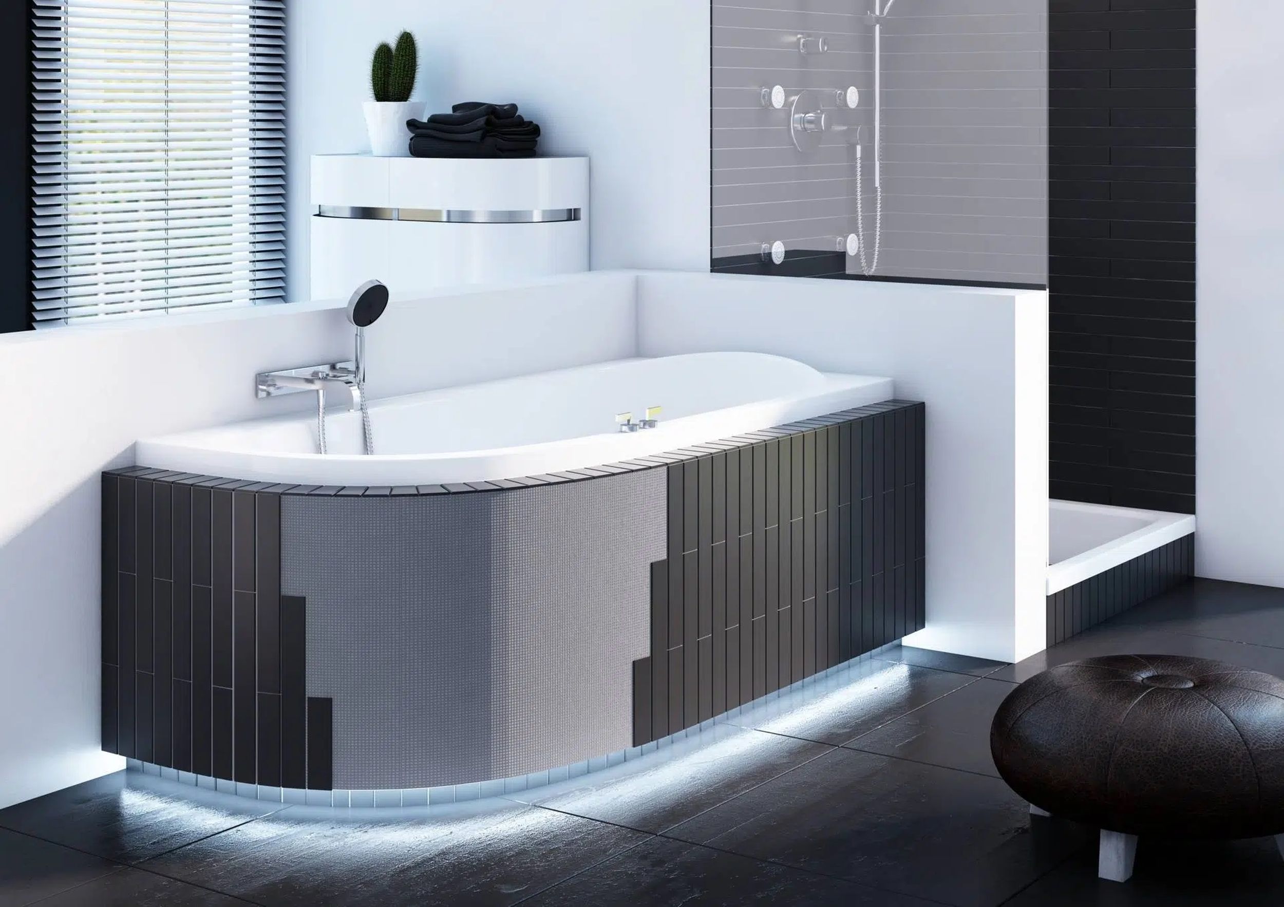 Schedpol Standard Plus obudowa podpłytkowa LED do wanny z półką 1.052-LED