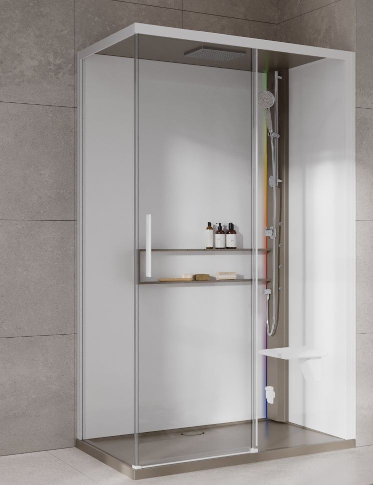 Novellini Glax 2 2.0 2P kabina z hydromasażem 120x80 cm parowa z brodzikiem prawa corda G222P129DM5-1TU