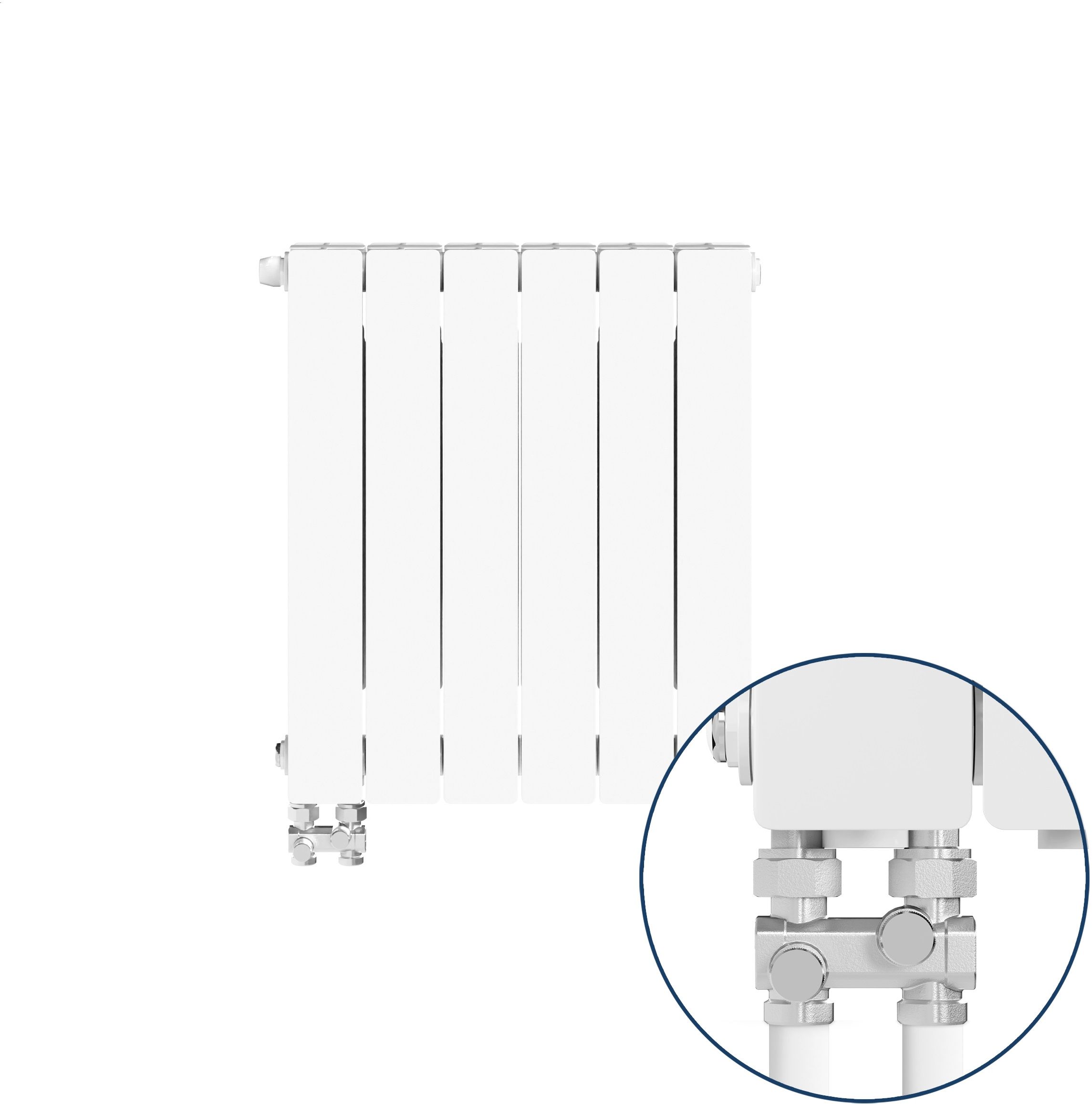KFA Armatura ADR500 grzejnik pokojowy 57x48,3 cm podłączenie dolne biały 763-064-44