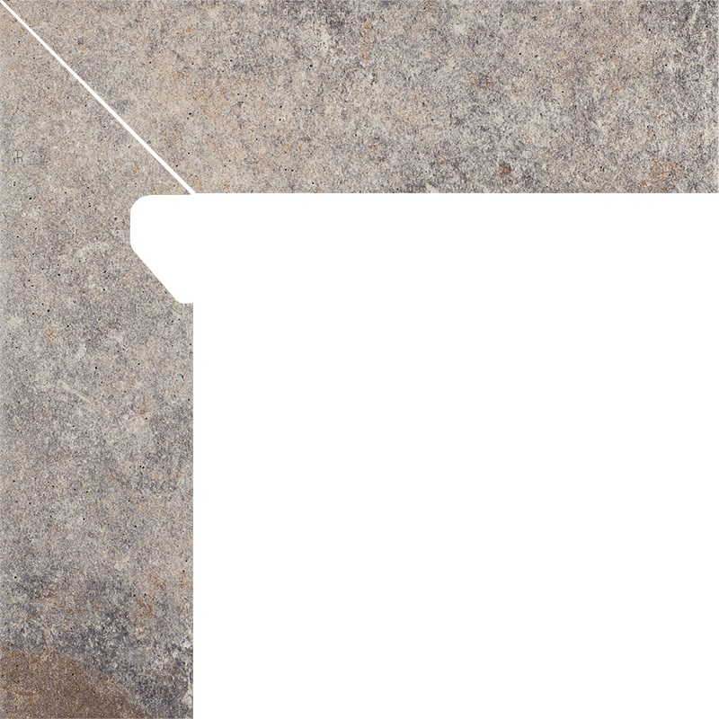 Paradyż Viano cokół podłogowy 8,1x30 cm STR lewy dwuelementowy grys szary mat