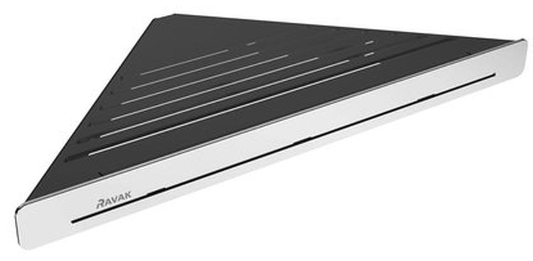 Ravak Slim półka narożna 29 cm czarna-chrom X07P576