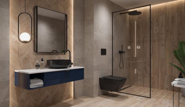 Paradyż Wildland dekor ścienno-podłogowy 14,8x88,8 cm chevron lewy STR warm brązowy