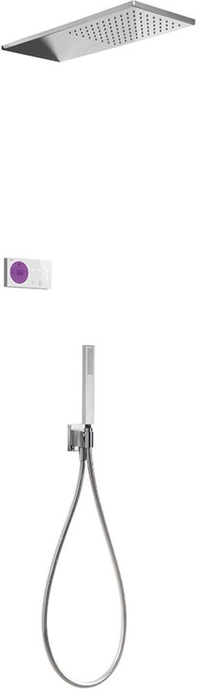 Tres Shower Technology zestaw prysznicowy podtynkowy termostatyczny z deszczownicą chrom/biały 092.865.51